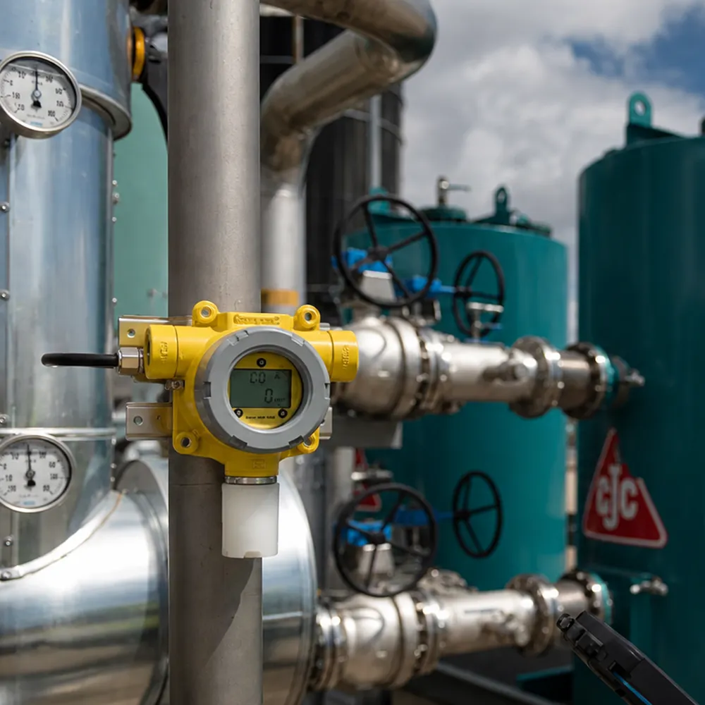gas detectin system on pipes industrial setting