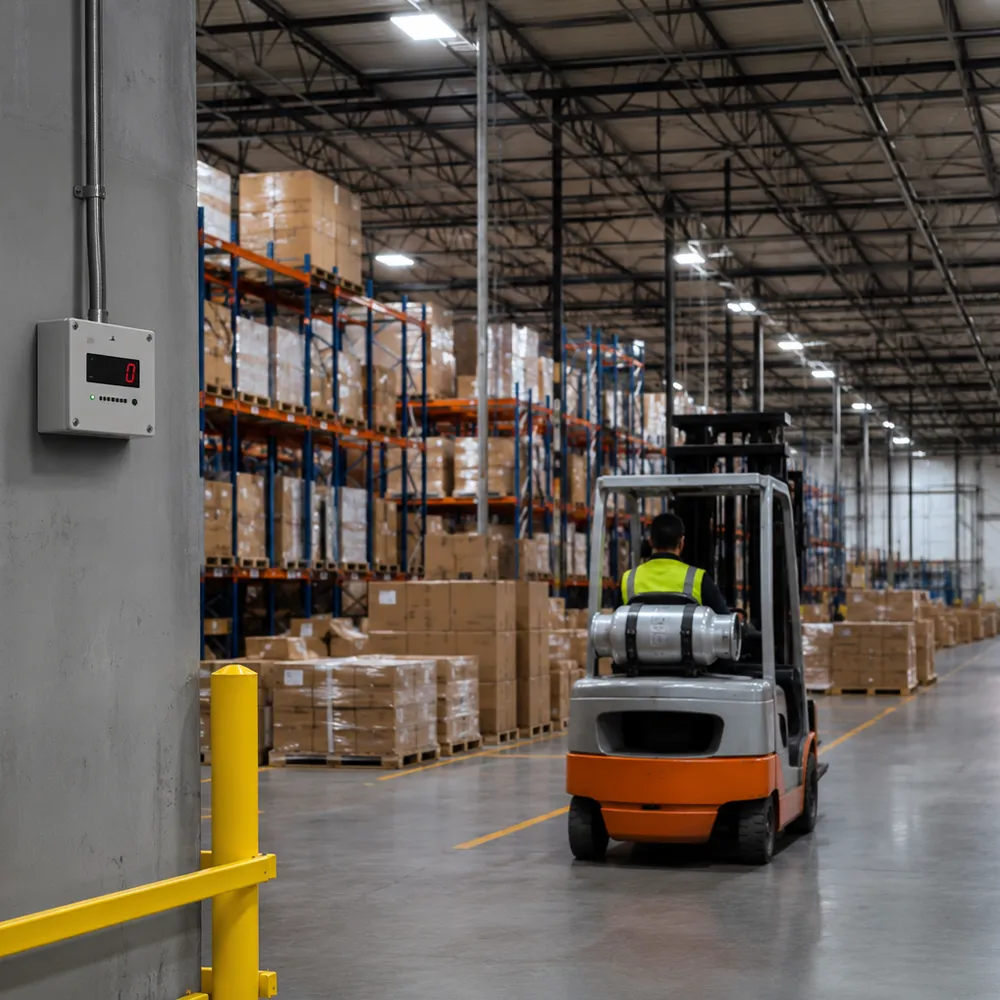 warehouse with emergency detection system warehouse with emergency detection system